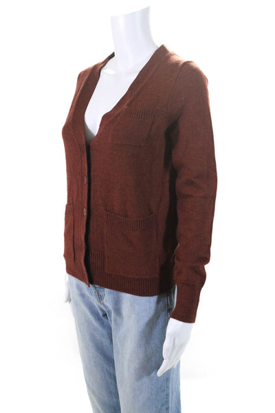 Wallace Women's V-Neck Button Up Cardigan Sweater Brown Size M