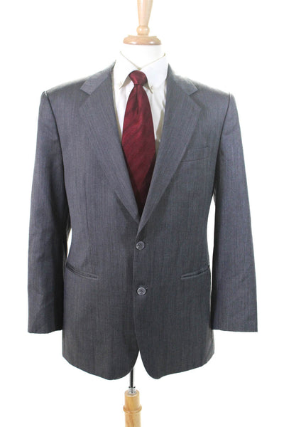 Designer Men's Collar Long Sleeves Lined Jacket Gray Size M