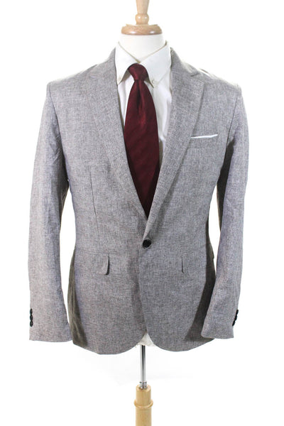 Coofandy Men's Collar Lined Long  Sleeves Jacket Gray Size M