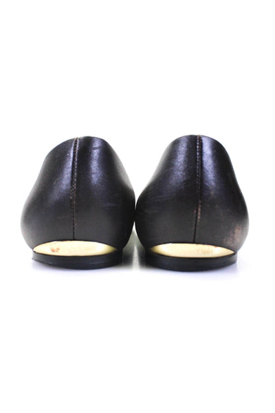 Calvin Klein Women's Leather Pointed Toe Flats Black/Copper Size 8