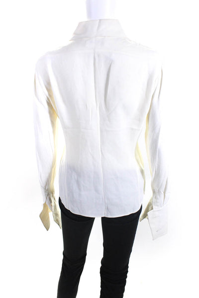 Karl Lagerfeld Womens Button Front Long Sleeve Collared Shirt White Size FR 38