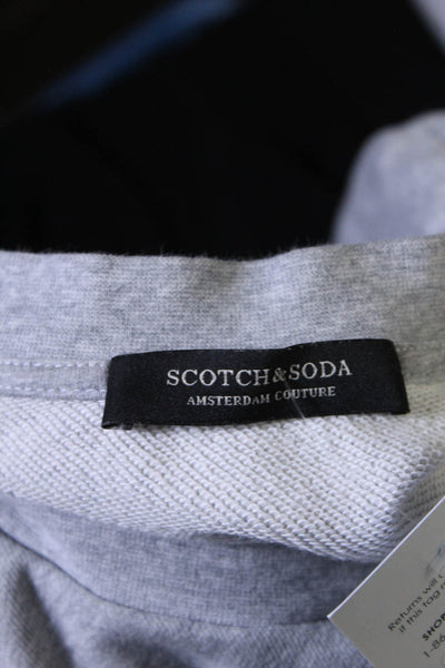 Scotch And Soda Mens Embroidered Patch Crew Neck Sweatshirt Gray Size Medium