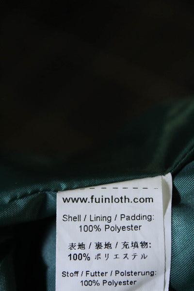 Fuinloth Womens Quilted Mock Neck Full Zipper Vest Jacket Green Size Medium