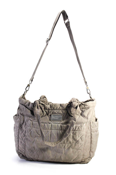 Marc Jacobs Women's Top Handle Zip Closure Quilted Tote Handbag Tan Size M