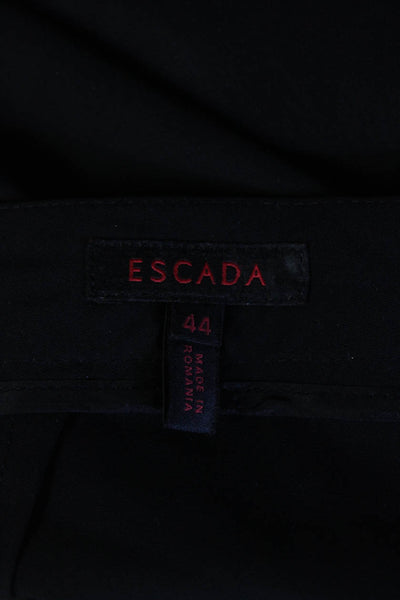 Escada Womens Creased Wide Leg Dress Trousers Black Wool Size EUR 44