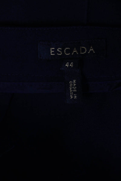 Escada Womens Straight Leg Tovah Dress Trousers Navy Blue Wool Size EUR 44