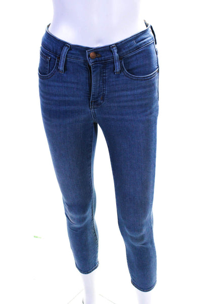 Madewell Womens 'Roadtripper Crop' Mid Rise Stretch Skinny Jeans Blue Size 24P