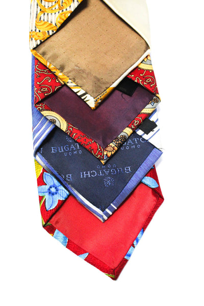 Bugatchi Liberty Pierre Balmain Pavone Mens Printed Silk Ties Red White Lot 4