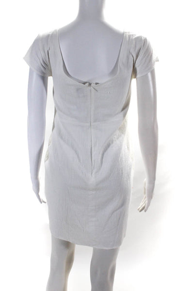 MPC Women's Cap Sleeve Tie Front A Line Mini Dress White Size L