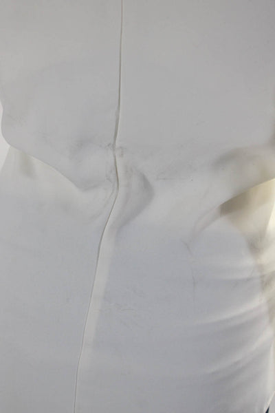 Amanda Uprichard Women's Mock Neck Sleeveless Blouse White Size L