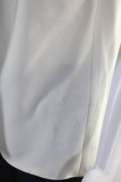 Amanda Uprichard Women's Mock Neck Sleeveless Blouse White Size L
