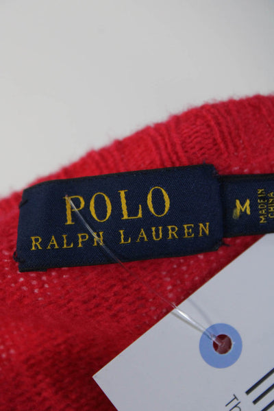 Polo Ralph Lauren Womens Pullover Crew Neck Sweater Neon Pink Wool Size Medium