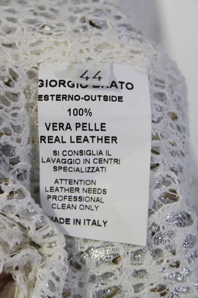 Giorgio Brato Womens Leather Asymmetrical Cutout Jacket Light Yellow Size IT 44