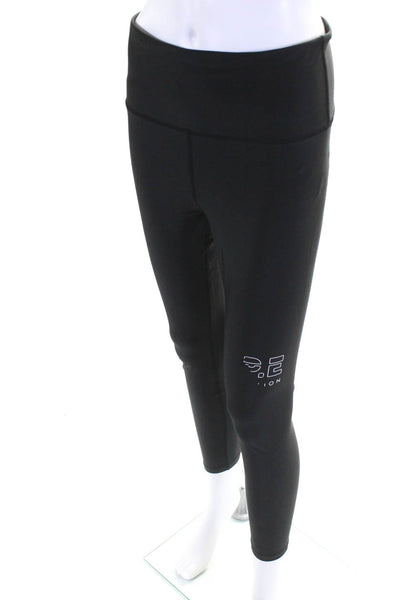 P.E Nation Womens Wide Waistband High-Rise Active Ankle Leggings Black Size XL