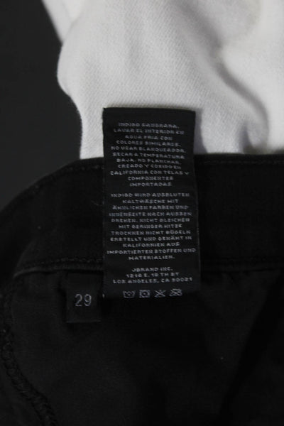 J Brand Womens Cotton Denim Mid-Rise Distressed Maria Skinny Jeans Black Size 29