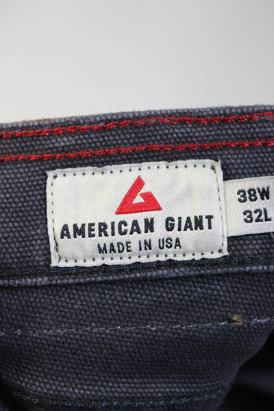 American Giant Mens Denim Colored Wash Slim Leg Jeans Pants Gray Size 38W 32L