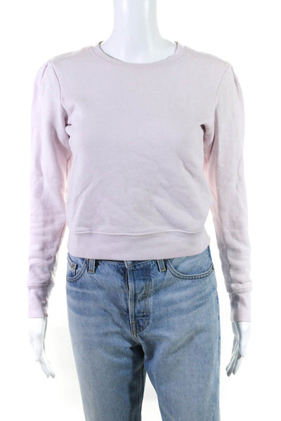 A.L.C. Women's Cotton Long Sleeve Crewneck Top Pink Size XS
