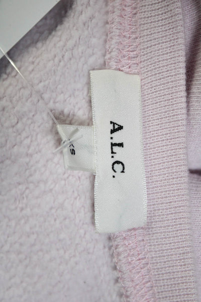 A.L.C. Women's Cotton Long Sleeve Crewneck Top Pink Size XS