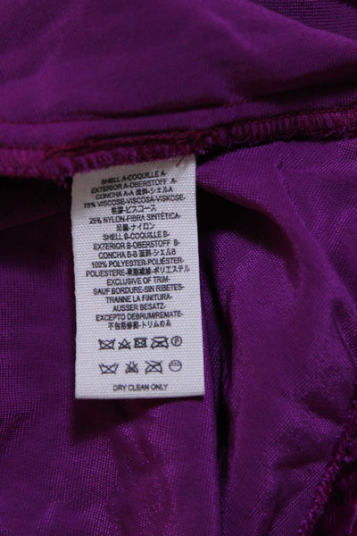 Free People Womens Scoop Neck Tie Front Velvet Jacket Fuschia Size Extra Small