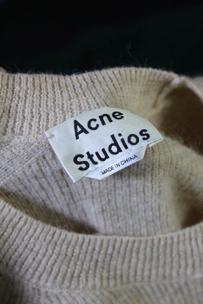ACNE Studios Women's Alpaca Blend Crewneck Pullover Sweater Beige Size S