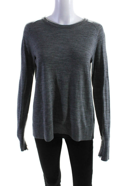 ALC Women's Button Down Merino Wool Pullover Sweater Gray Size M