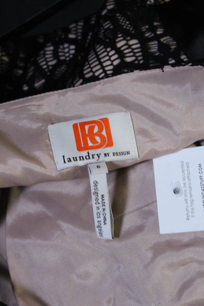 Laundry by Design Women's Sleeveless Lace Belted Mini Dress Black Size 6