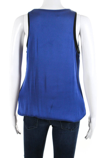 Robert Rodriguez Black Label Womens Silk Layered Tank Top Blue Black Size Small