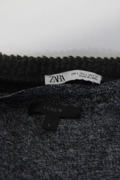 Zara J Crew Women's Ribbed Knit Short Sleeve Top Gray Size L, Lot 2