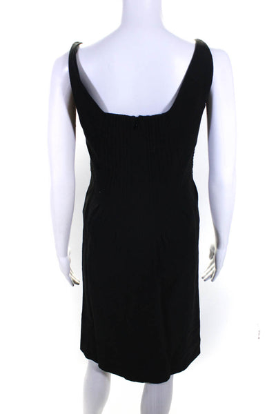 Zac Posen Womens Back Zip Sleeveless V Neck Shift Dress Black Size 2