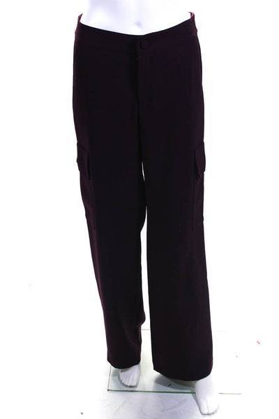 Drew Women's High Rise Straight Leg Cargo Pants Dark Purple Size S