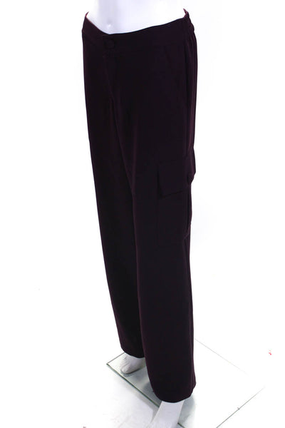 Drew Women's High Rise Straight Leg Cargo Pants Dark Purple Size S