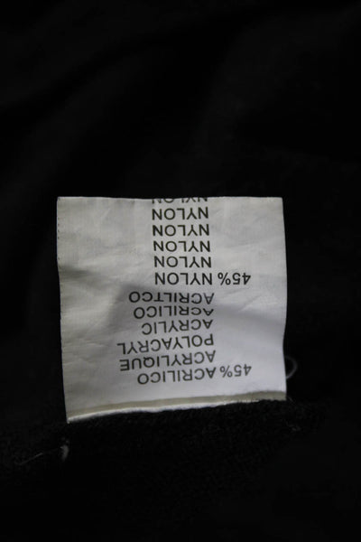 Accent Womens 3/4 Sleeve V Neck Oversized Sweatshirt Black Size L/XL