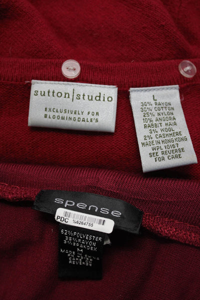 Sutton Studio Spense Women's Long Sleeve Pullover Sweaters Red Size M L Lot 2