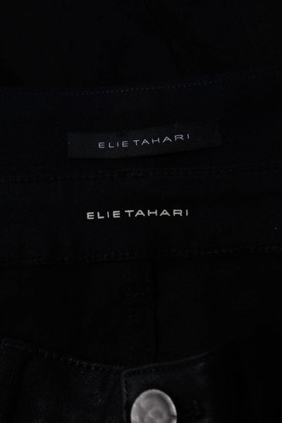 Elie Tahari Womens Azella Skinny Jeans Dress Trousers Black Navy Size 28 6 Lot 2