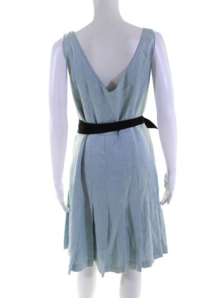 Moschino Cheap & Chic Womens Side Zip Sleeveless V Neck Shift Dress Blue Size 12