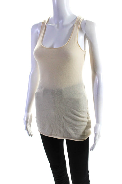 Christiane Celle Womens Cashmere Shell Sweater White Size Extra Small