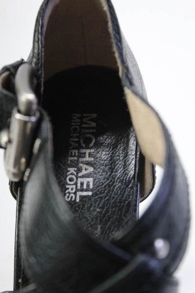 Michael Michael Kors Womens Platform Double Cross Strap Sandals Black Size 7.5M