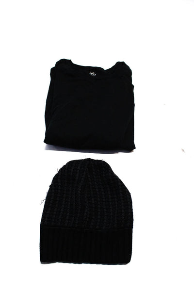 Alo Lululemon Womens Knitted Sleeveless Tank Top Hat Black Size M OS Lot 2