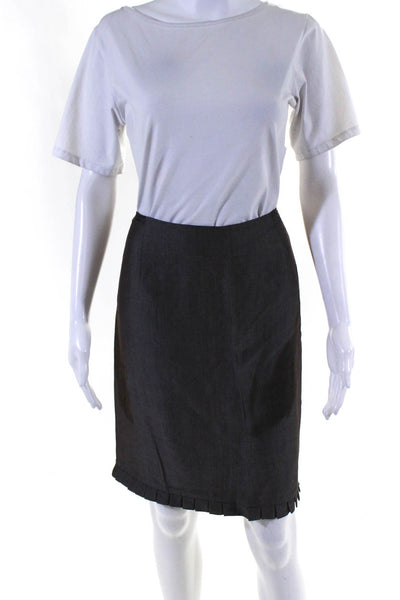 T Tahari Womens Ombre Stretch Pleated Hem Pencil Skirt Size 12 Small Lot 2