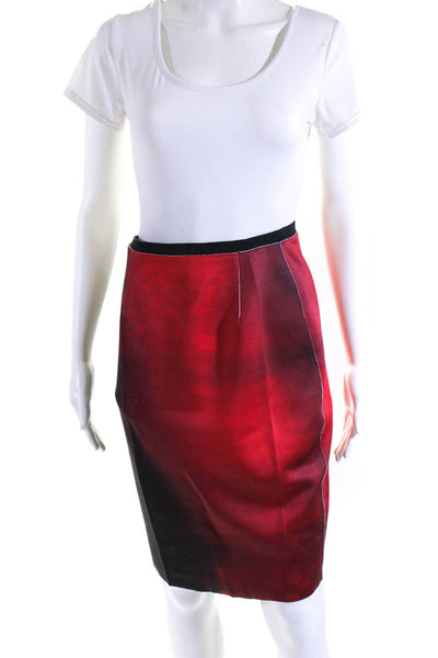 T Tahari Womens Ombre Stretch Pleated Hem Pencil Skirt Size 12 Small Lot 2