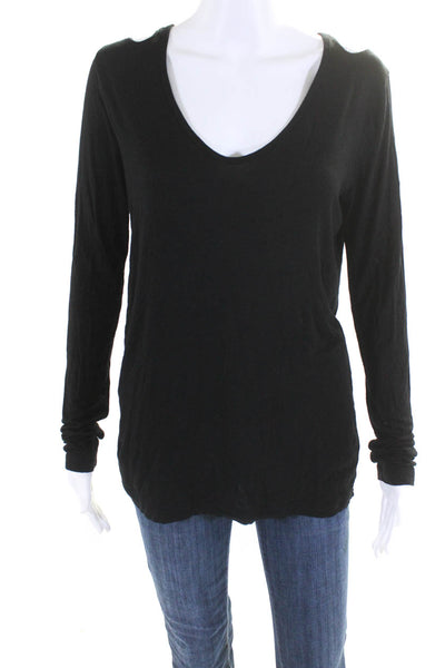 Jet John Eshaya Womens Cutout Shoulder Long Sleeved Scoop Neck Top Black Size PS