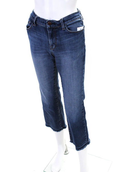 J Brand Women's Mid Rise Straight Leg Cropped Jeans Blue Size 26