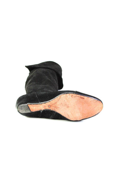 Corso Como Women's Suede Flat Knee High Boots Black Size 7