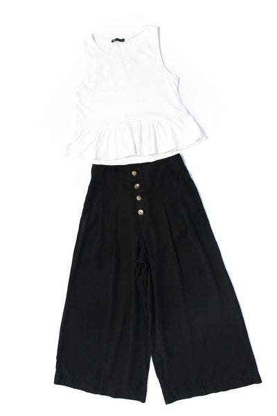 Zara Zara Trf Collection Womens Jersey Knit Top Pants White Black Size S Lot 2