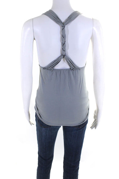 Black Halo Womens Sleeveless Twisted V Neck Knit Top Gray Size Extra Small