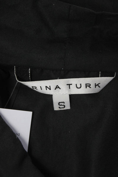 Trina Turk Womens Sleeveless Cowl Neck Textured Top Black Size Small