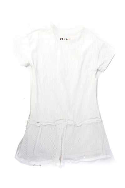 Kenzo Kids Childrens Girls Mesh Bottom A Line Dress White Cotton Size 10