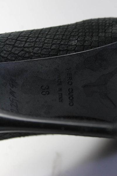 Giuseppe Zanotti Design Womens Stiletto Snake Print Pumps Black Leather Size 38