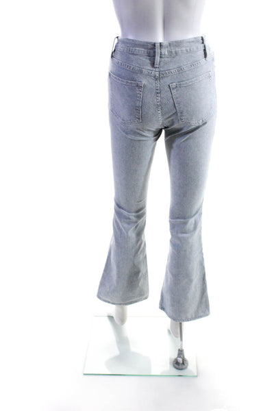 Frame Womens High Rise Vertical Striped Flare Leg Jeans Blue White Size 25