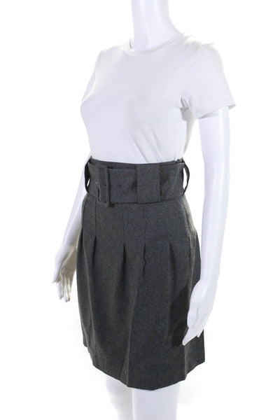 Calypso Christiane Celle Womens Wool Belted Lined Short Pencil Skirt Gray Size 0